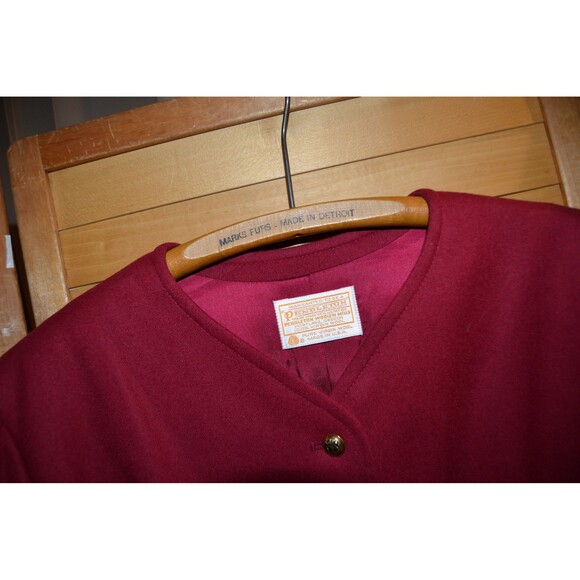 Pendleton Vintage Blazer Cranberry Red Gold Buttons Wool - Picture 3 of 6